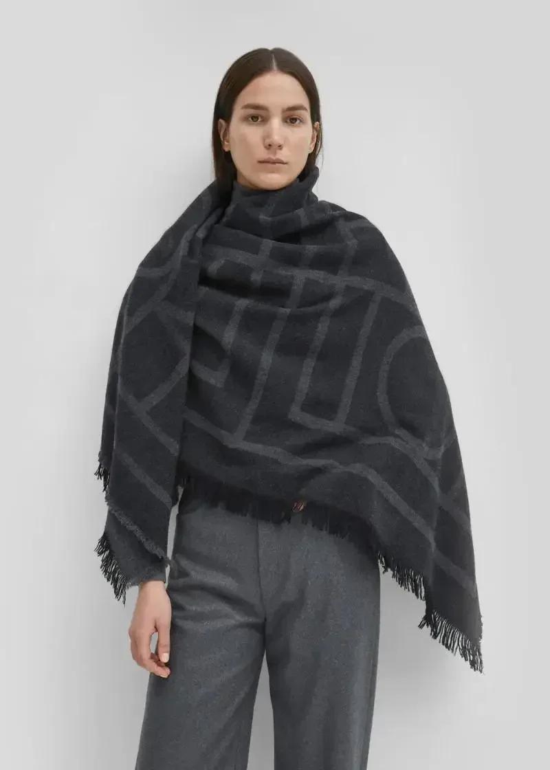 Écharpe en Cachemire Doux pour Femme, Écharpes Géométriques, Lettres, Châles, Épaissir, Chaud, Hiver