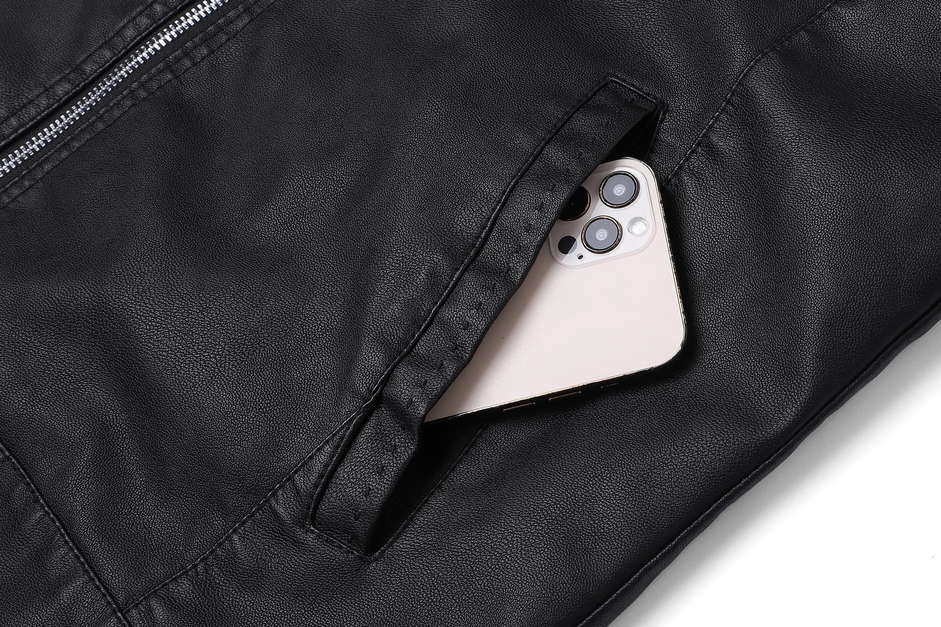 Veste en cuir de qualité supérieure à col pour hommes, Style classique de la vieille école, usage qu
