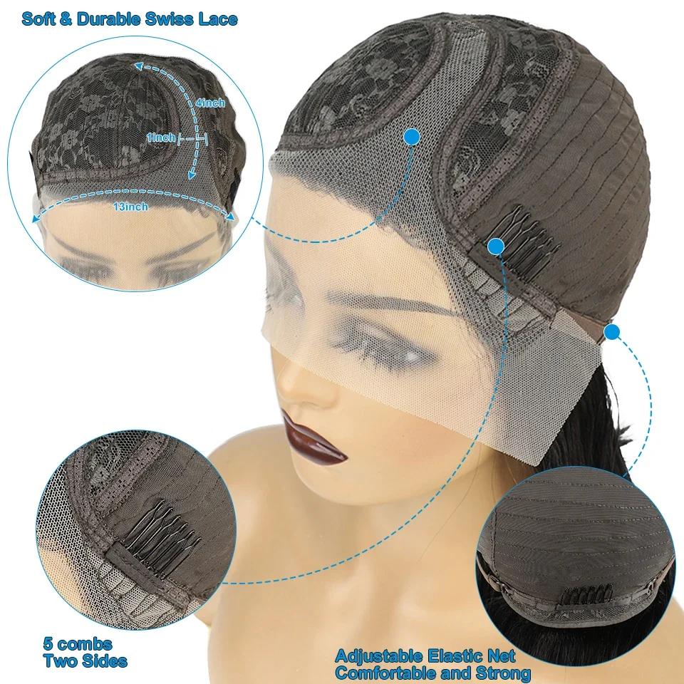Perruques de cheveux humains brésiliens pré-plumés pour femmes, partie latérale, perruque Bob, docum