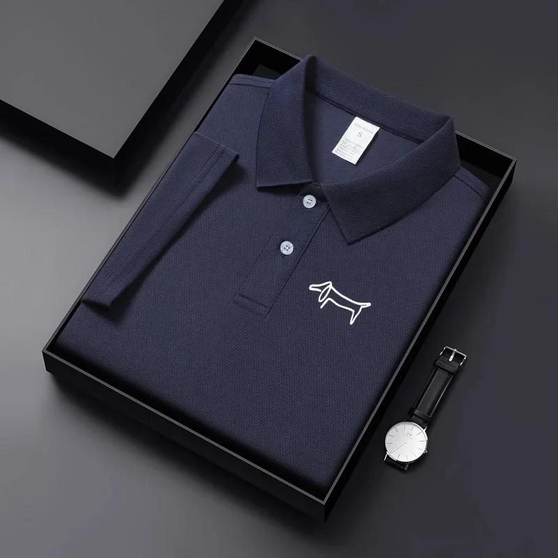 Nouveau T-shirt décontracté à col pour homme en tissu respirant de couleur unie, idéal pour le golf,