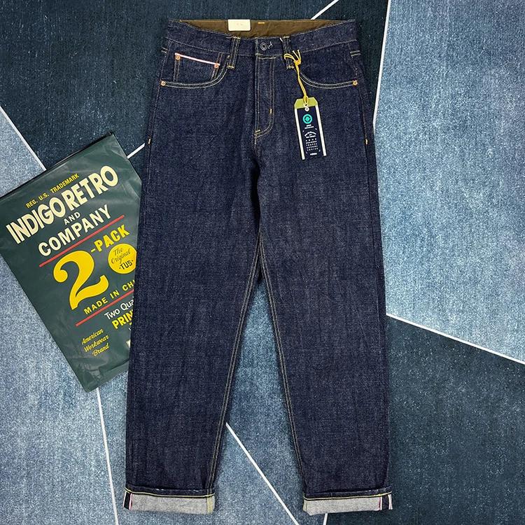 16oz haute qualité rose Selvadge Denim jean pour hommes coton lavé pantalon brut bleu américain Vint