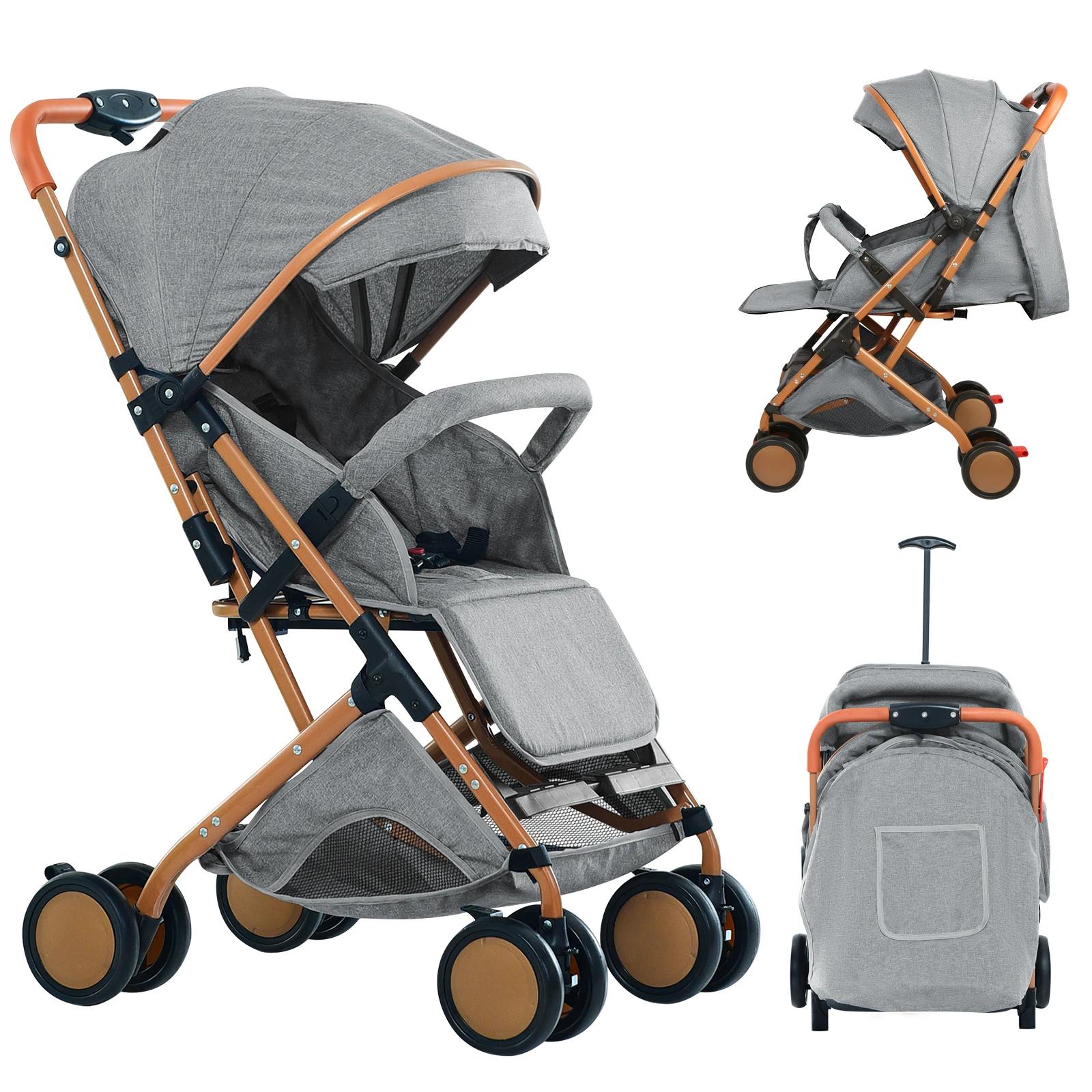 Poussette bébé pliable avec moustiquaire et panier - Pratique pour les sorties jusqu'à 20 kg