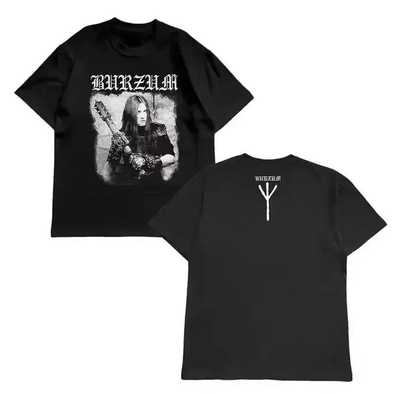 Heavy Metal Rock Band imprimé à manches courtes rétro Y2K T-shirt décontracté ample Streetwear unise