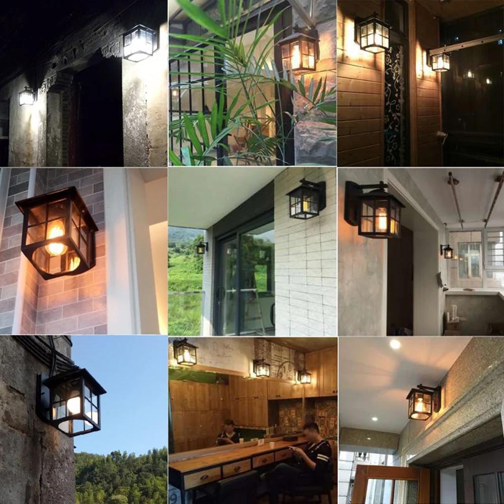 Applique murale extérieure Vintage E27 ampoule applique luminaires rétro mur LED lampe porche maison
