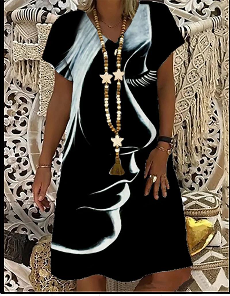Robe d'été à imprimé chat 3D pour femmes, robe d'été créative pour dames, robe de plage d'été décont