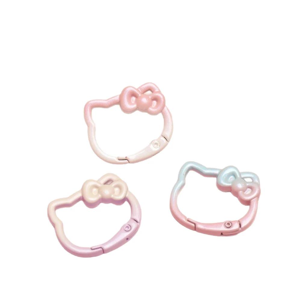 Sanrio Hello Kitty dégradé couleur printemps boucle anneau ouvert KT chat arc printemps anneau porte