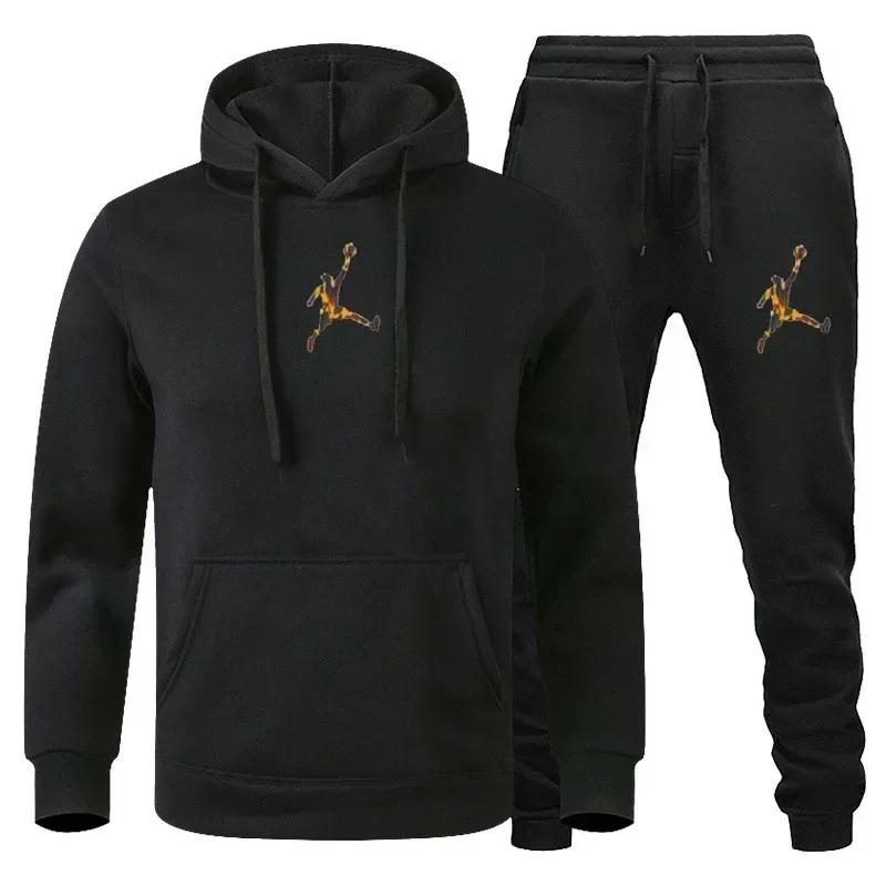 Ensemble de vêtements de sport pour hommes, jogging, Fitness, sweat-shirt à manches longues + pantal