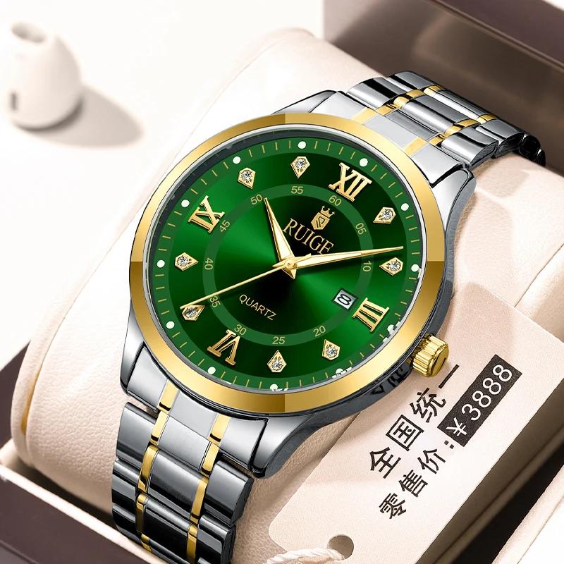 RUIGE-Montre-bracelet étanche pour homme, échelle romaine, minimaliste, célèbre, veilleuse