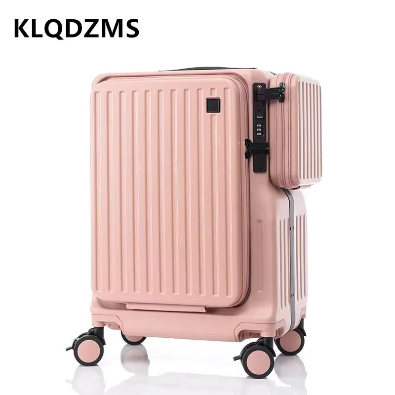 KLQDZMS Sac de cabine pour ordinateur portable 20 pouces en ABS+PC, valise multifonctionnelle à ouve