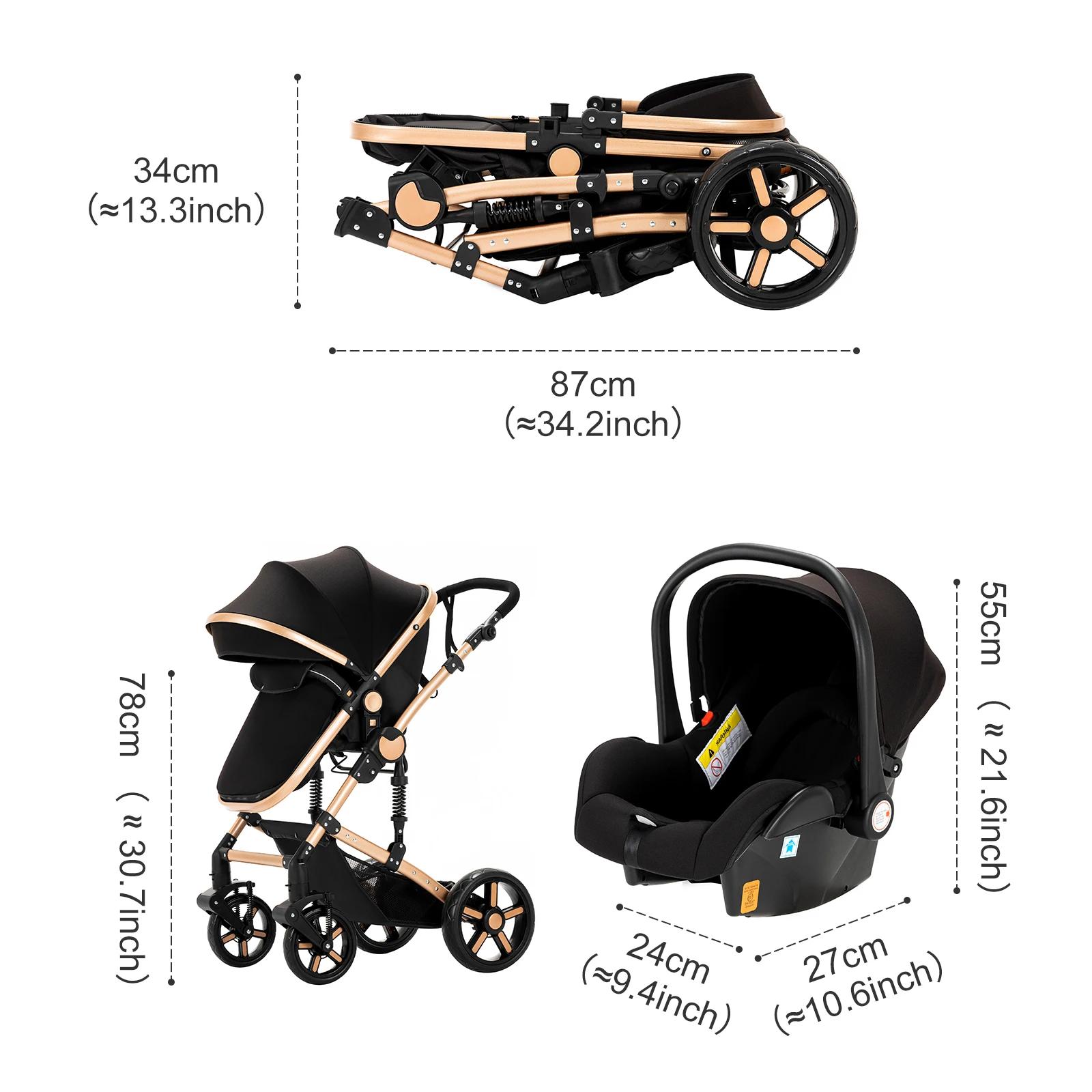 Poussette bébé 3-en-1 innovante, design tendance avec siège auto confortable, nacelle spacieuse et f