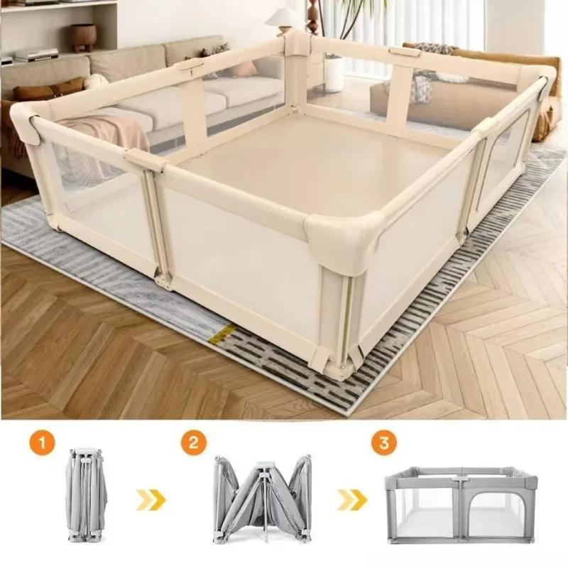 Clôture de sécurité pliable pour enfants – Parc d'assemblage sans outils pour les tout-petits, barri