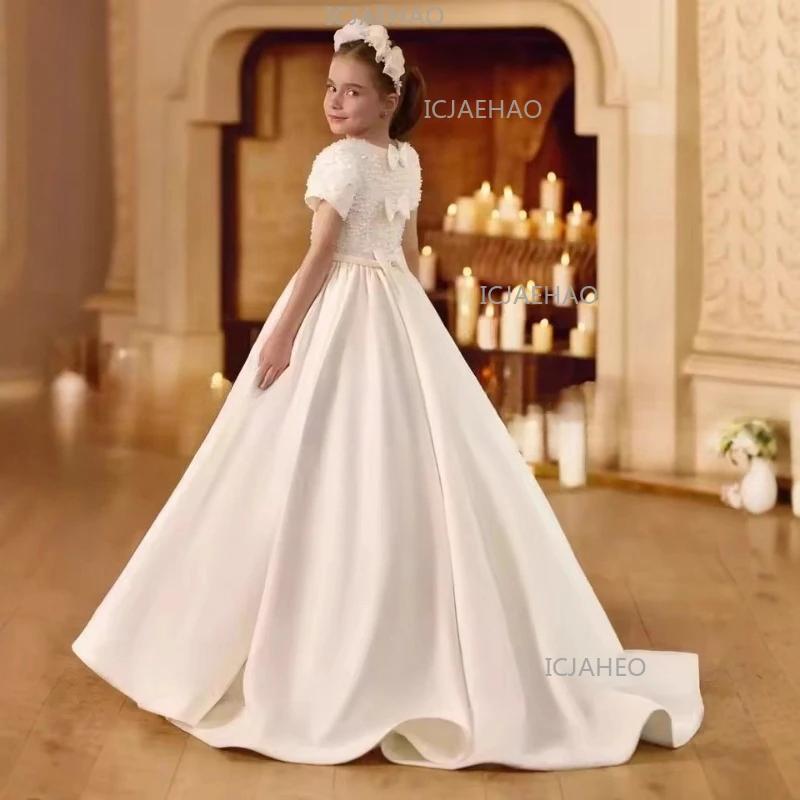 Robe de princesse élégante pour enfants 2026, style traîne, pour spectacle, demoiselle d'honneur, dé