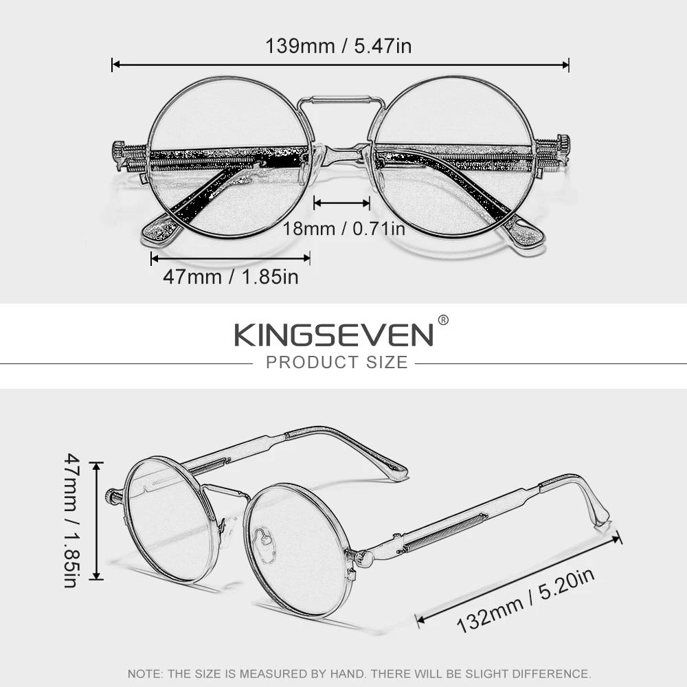 KINGSEVEN Lunettes de soleil rondes gothiques steampunk pour hommes et femmes, accessoire de style r