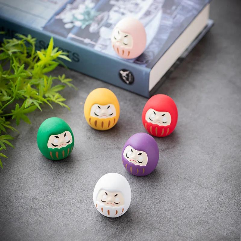 Mini Daruma japonais, Figurines Fengshui en céramique, breloque porte-bonheur, ornement Zen, décorat