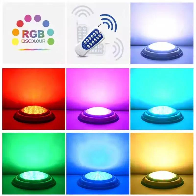 Lampe LED pour piscine, AC12V, en acier inoxydable, IP68, 12W, 18W, 25W, 35W, 54W, télécommande sous