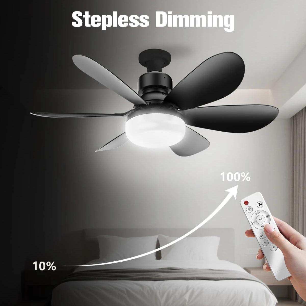 E27 Base LED ventilateur de plafond lumière avec télécommande 85 V-265 V tension 3 couleurs lumières
