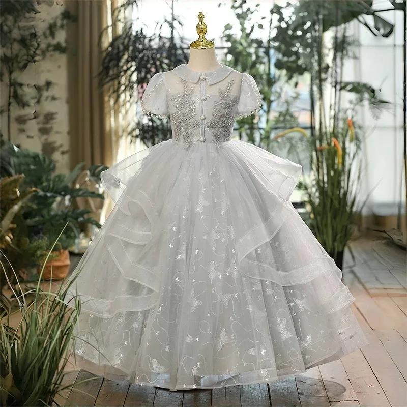 Robe de princesse pour filles, idéale pour anniversaire d'enfants, spectacle de piano, soirée, ou co