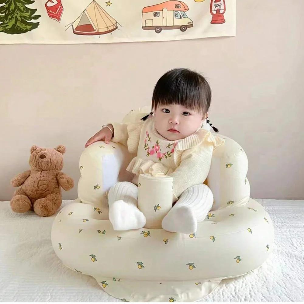 Canapé gonflable brillant pour bébé, 1 pièce, tabouret de bain Portable en PVC, siège multifonctionn