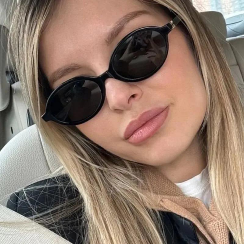 Lunettes de soleil léopard ovales pour femmes et hommes, petites lunettes Sexy, jolies Ins, sans maq