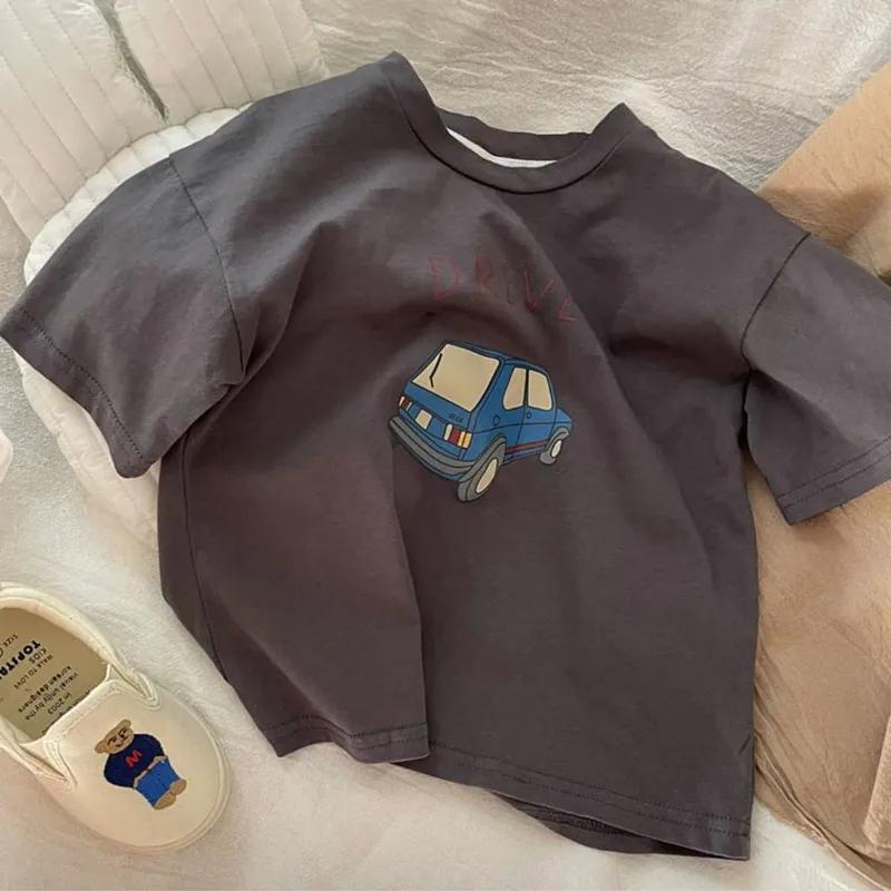 Coton demi manches T-shirt garçons enfant 2025 été bébé unisexe Costume sport t-shirts occasionnels