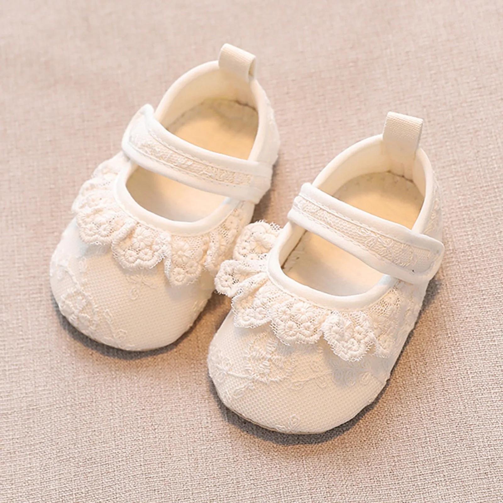 Chaussures bébé fille antidérapantes dentelle - Premiers pas souples printemps automne - Chaussures princesse