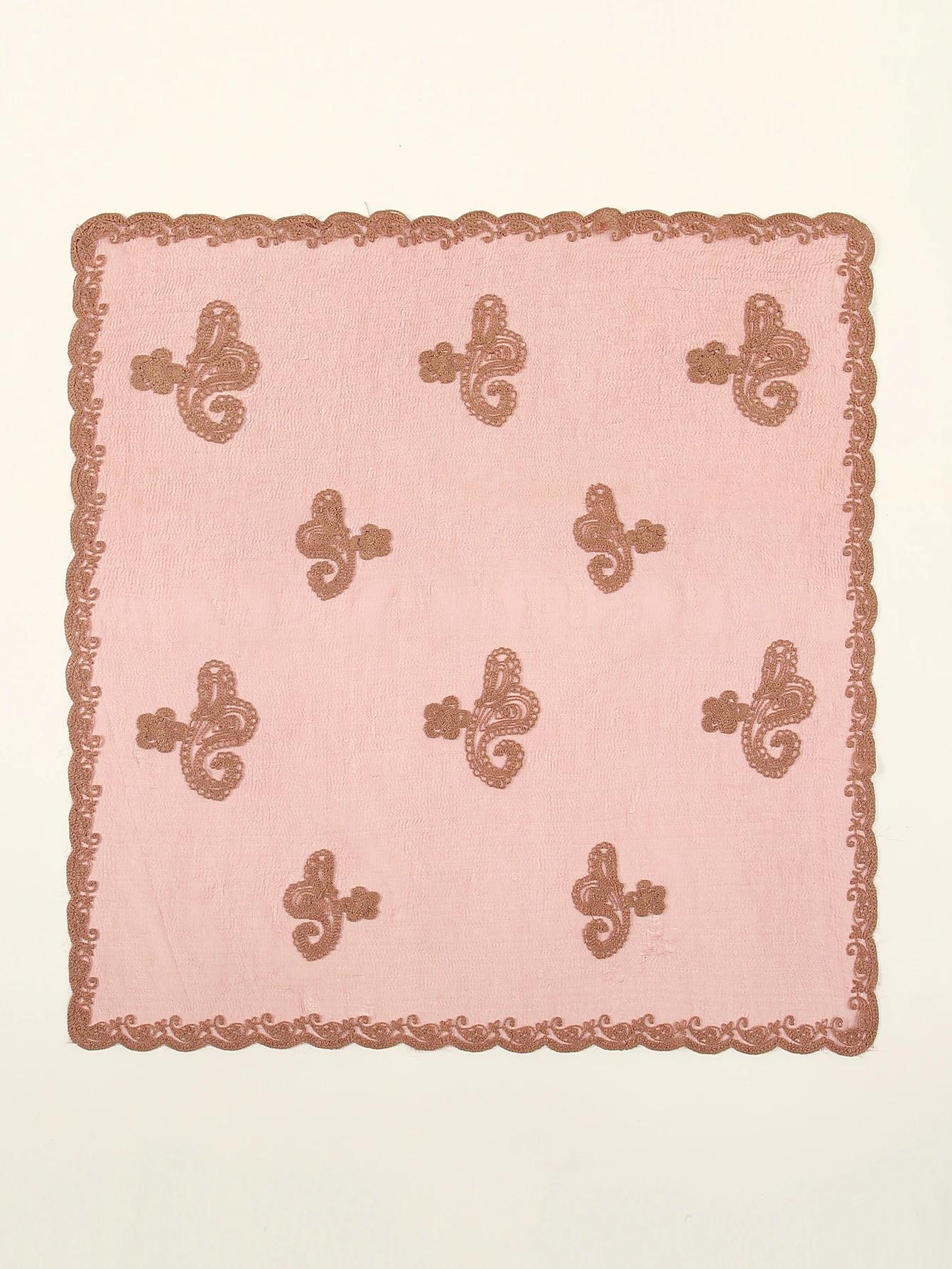 Foulard carré Bandana brodé en dentelle Paisley pour femmes, élégant, respirant, en soie, protection