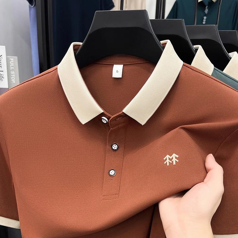 Designer marque mercerisé coton manches courtes polo shirt été nouveau style coréen Casual hommes t