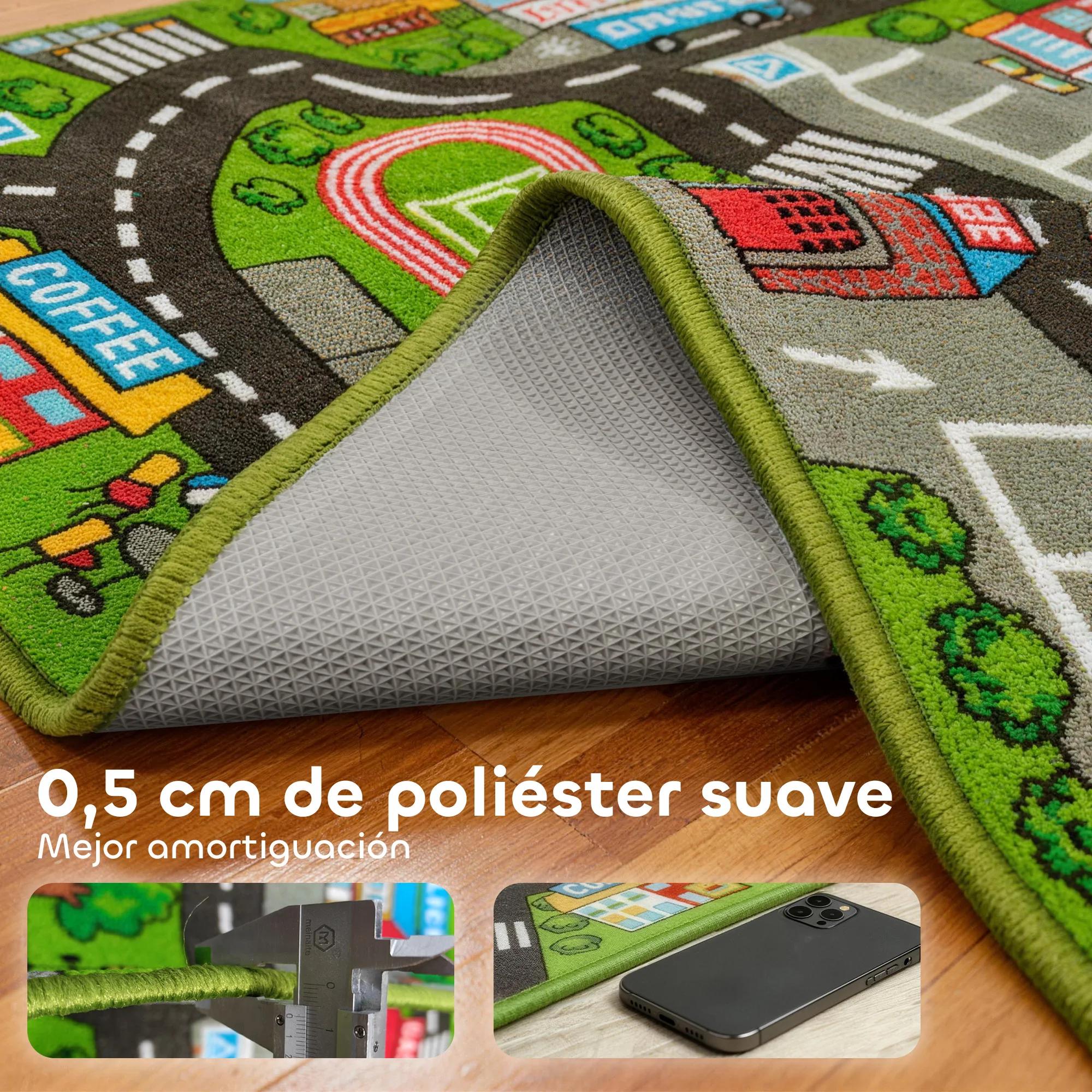 Tapis pour enfants Aiyaplay, tapis éducatif antidérapant pour ramper et jouer avec des voitures