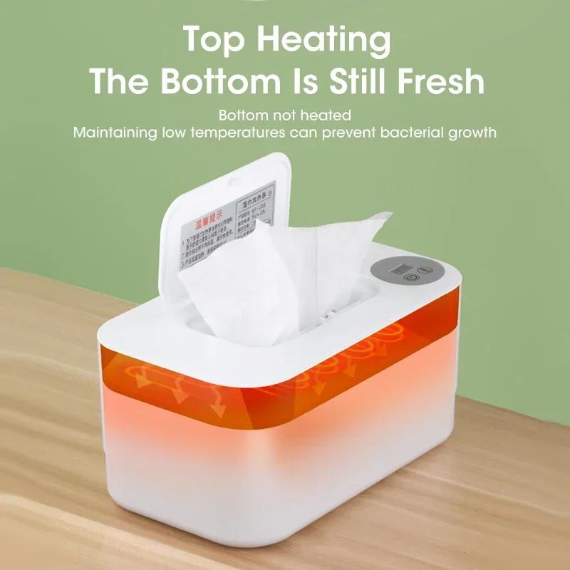 Chauffe-lingettes bébé avec affichage LED - Distributeur portable USB pour maison et voiture