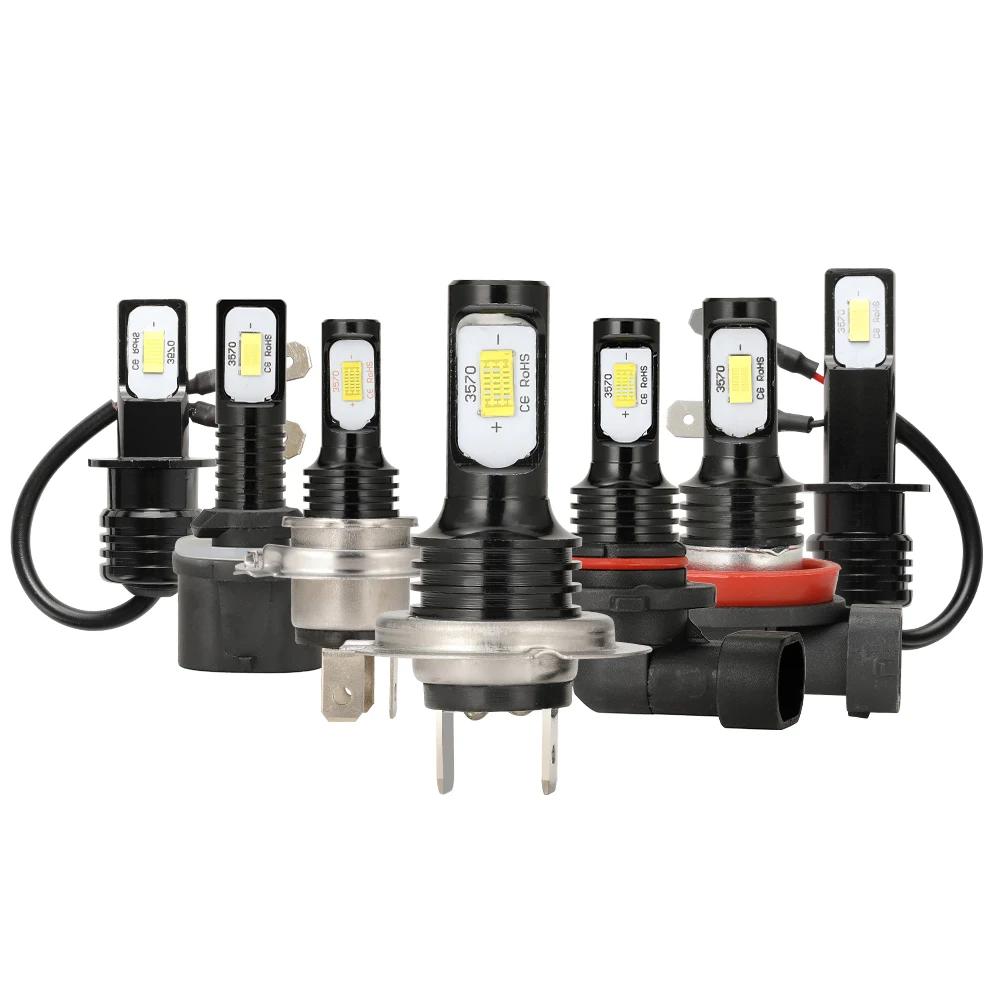 2Pcs CSP H4 H7 LED Ampoules Phare H11 H8 H9 Voiture Brouillard Lumière 9005 HB3 9006 HB4 H1 H3 H16JP