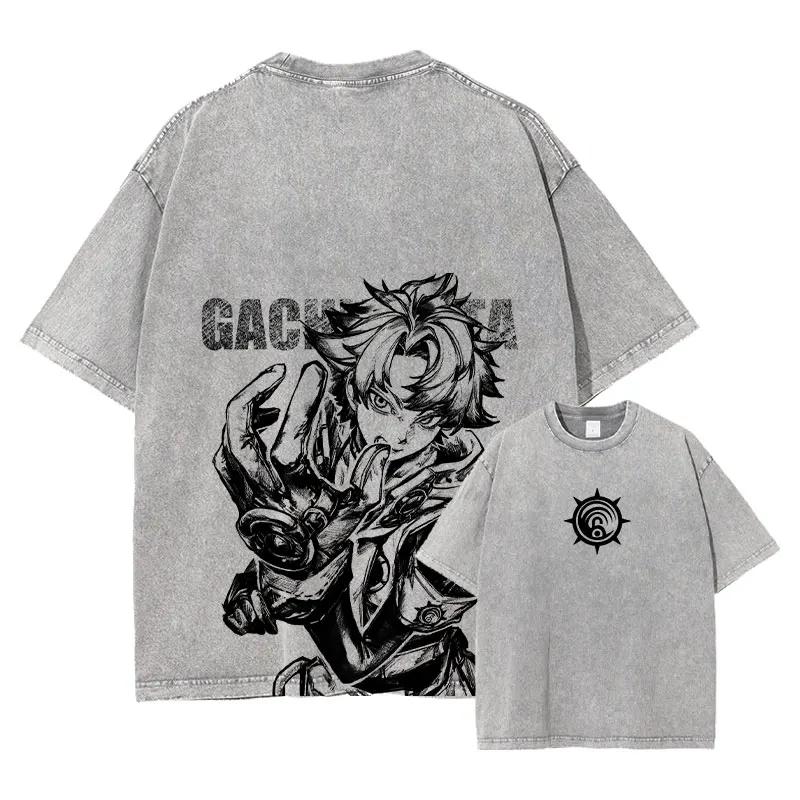 Anime Gachiakuta T-shirt Manga dessin animé Jabber Rudo Enjin Vintage lavé hauts t-shirts Harajuku m