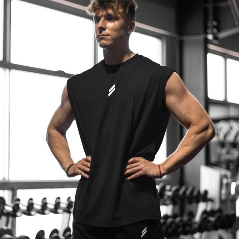 Nouveau été Fitness sport débardeur hommes respirant maille ample entraînement sans manches T-shirt