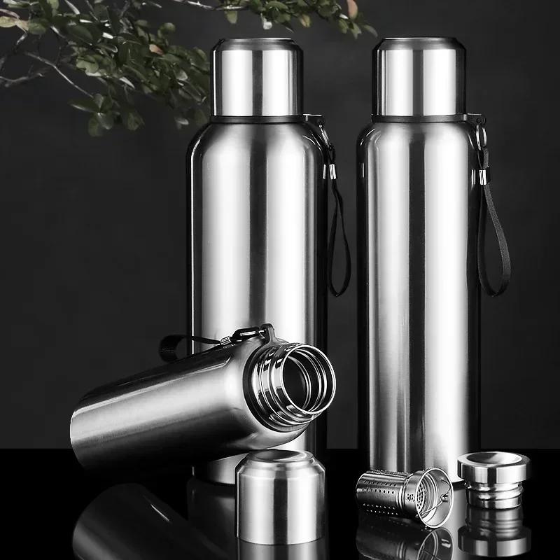 Gobelet thermos thermique froid de grande capacité, acier inoxydable, thé isolé, café, bouteille d'e