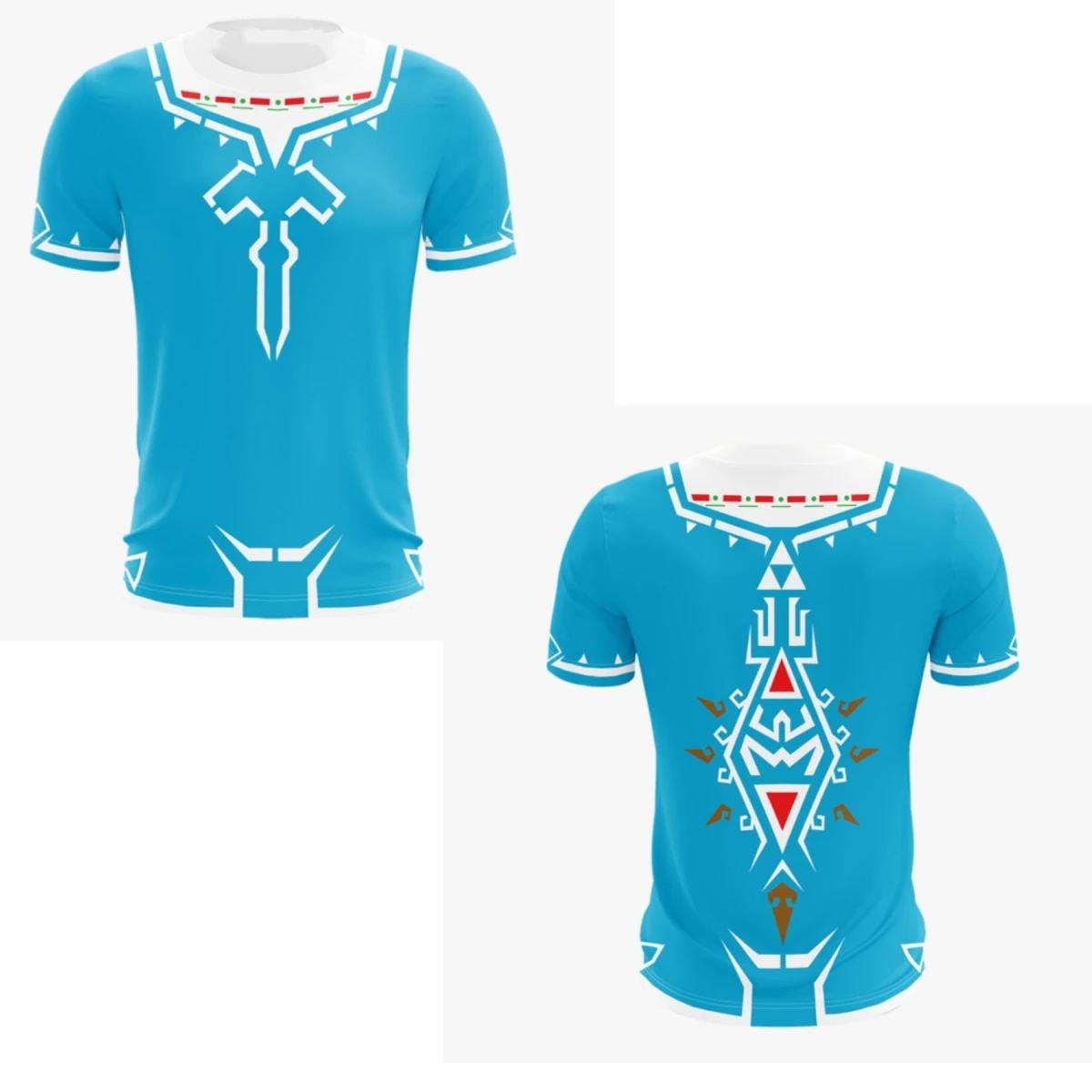 Jeu pour enfants Zelda COSPLAY été respirant col rond T-shirt haute qualité maille hommes décontract