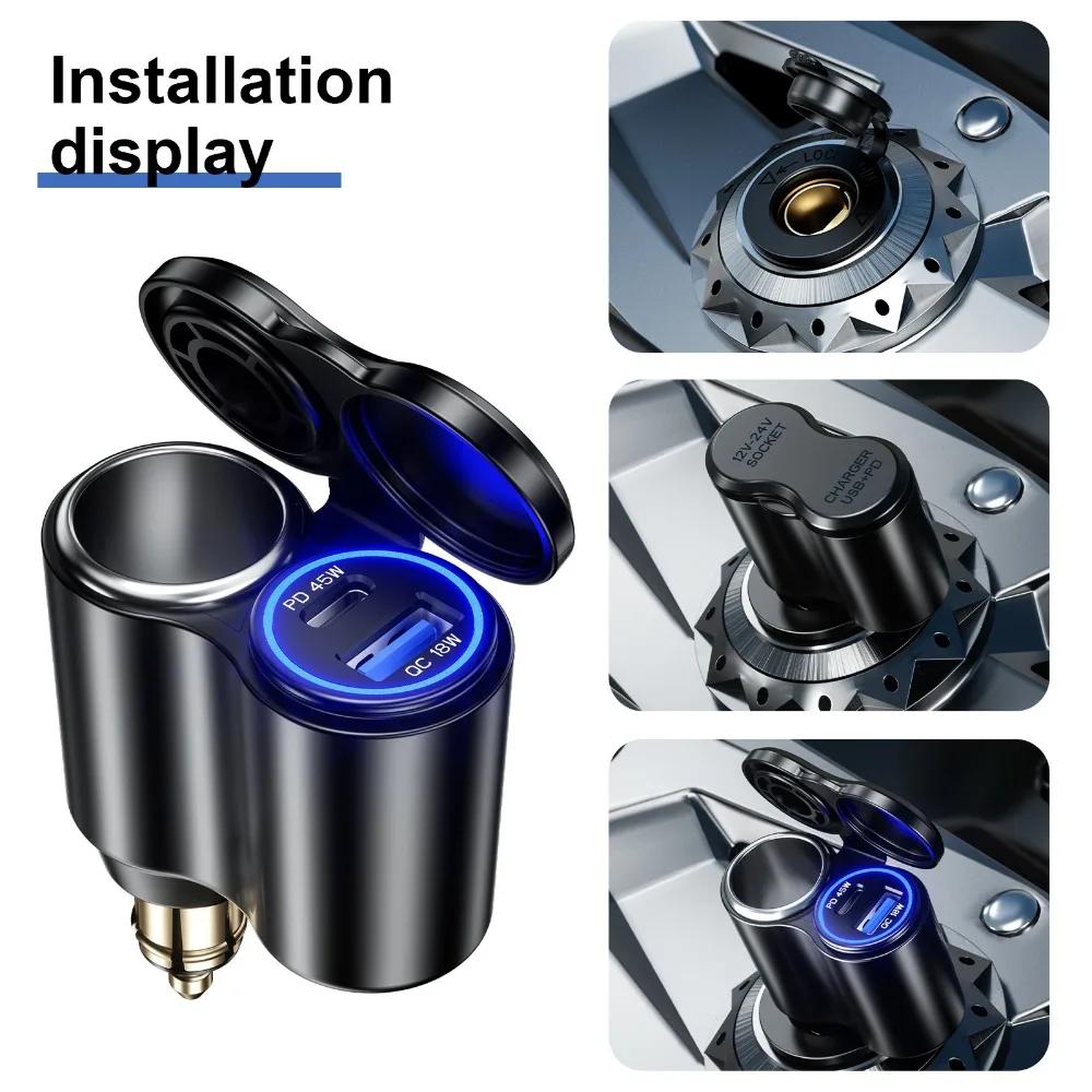 Prise Din Hella pour moto QC 18W et PD 45W, chargeur USB type-c et prise allume-cigare pour moto BMW