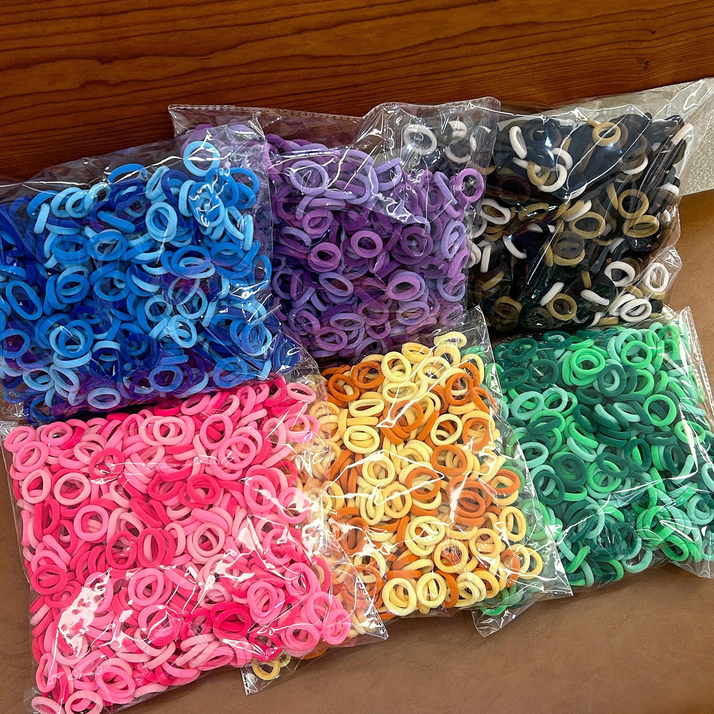 100 pièces d'accessoires pour cheveux pour enfants, corde à cheveux en Nylon à haute élasticité, ban