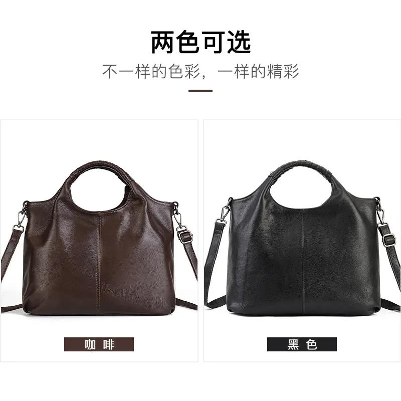 Sac fourre-tout Vintage en cuir véritable pour femmes, fourre-tout de bonne qualité, grand sac à ban