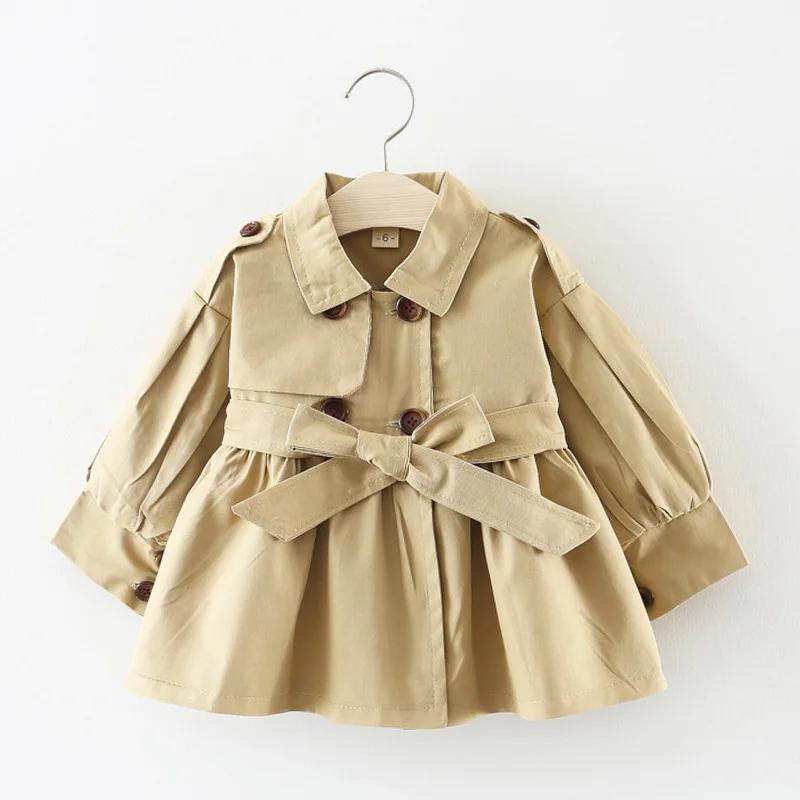Trench manteau coton bébé fille automne printemps - Veste vêtement extérieur enfants mode pratique
