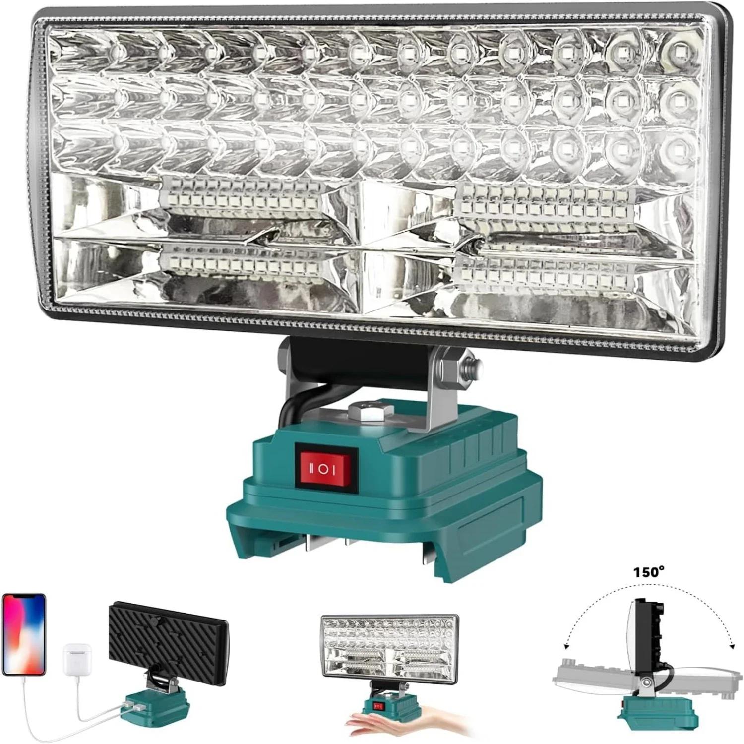 Lampe de travail LED sans fil de 8 pouces, lampe de poche LED portable pour le travail, le camping,
