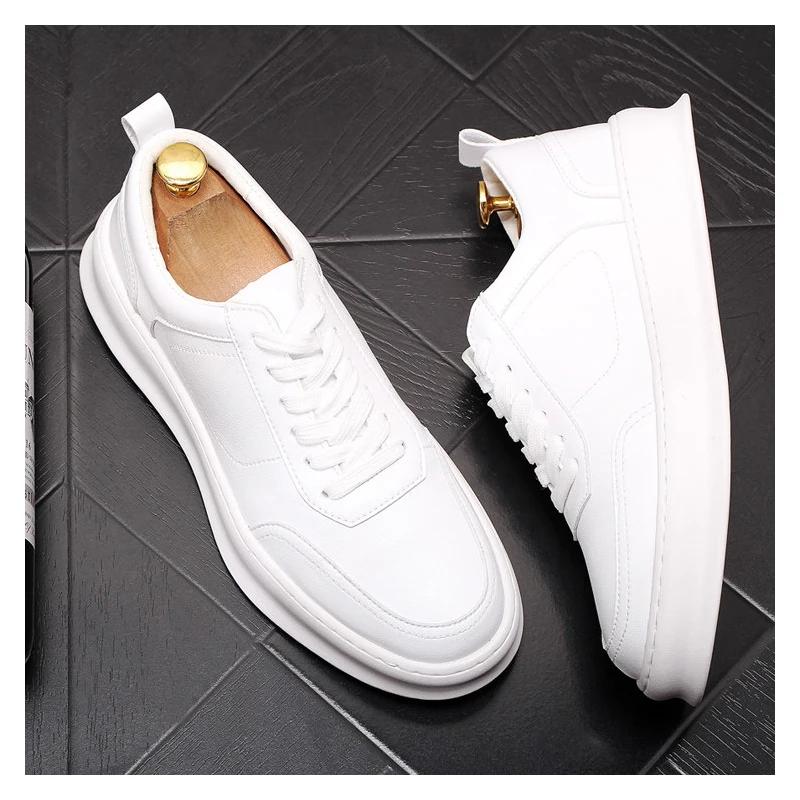 Chaussures plates à lacets en cuir véritable pour hommes, style britannique, mode de luxe, baskets b