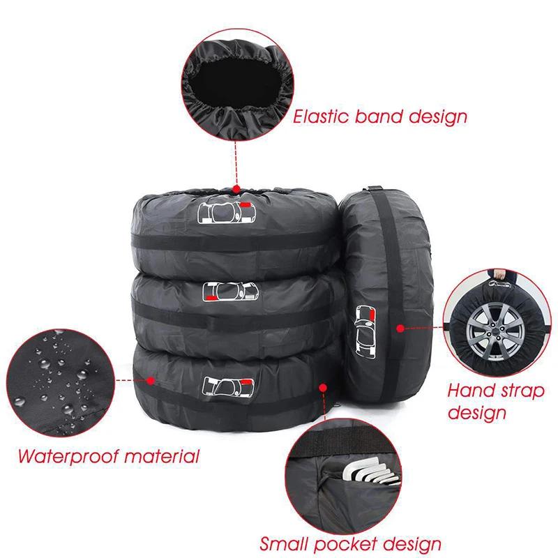 Housse de protection pour pneus de secours de voiture, 4 pièces/lot, sacs de rangement en Polyester