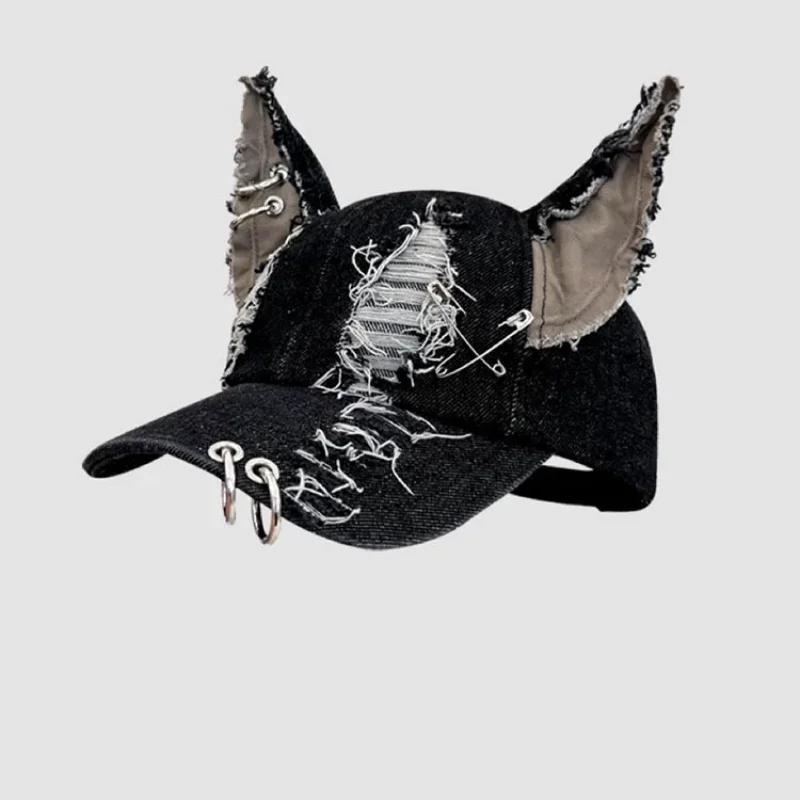 Nouveau 2026 Casquette de baseball style y2k 'Hot Girl' avec motif graffiti, oreilles de lapin, styl