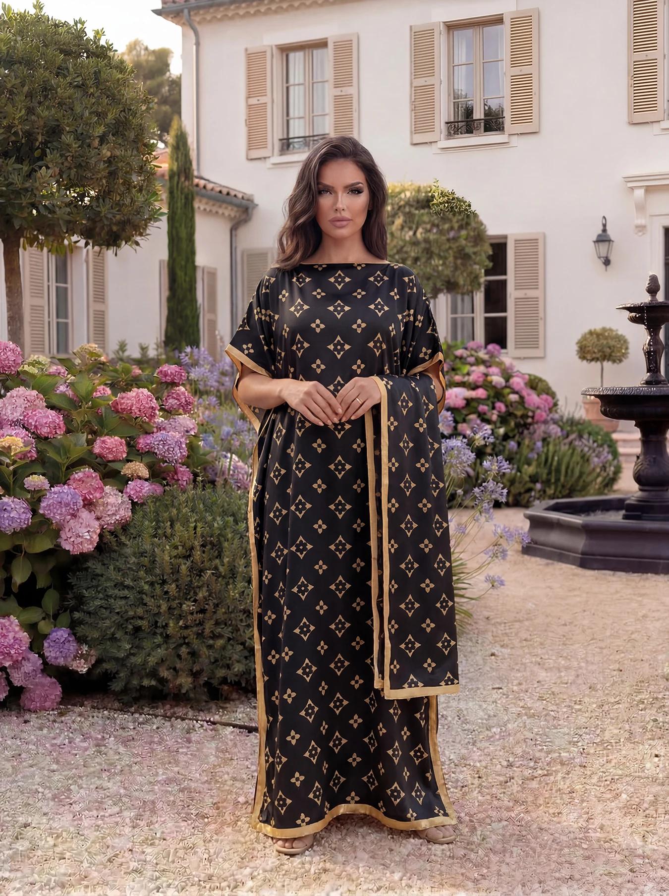 Robe de soirée musulmane pour femme, style européen et américain, Abaya Dubaï, maxi, design africain