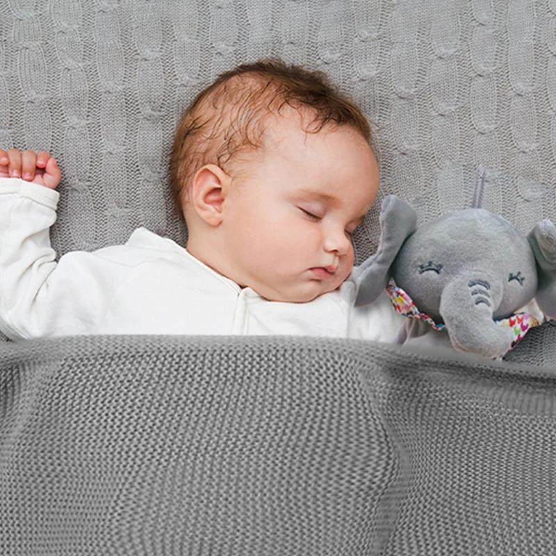 Couverture tricotée coton nom brodé personnalisé - Couverture poussette sieste nouveau-né cadeau naissance