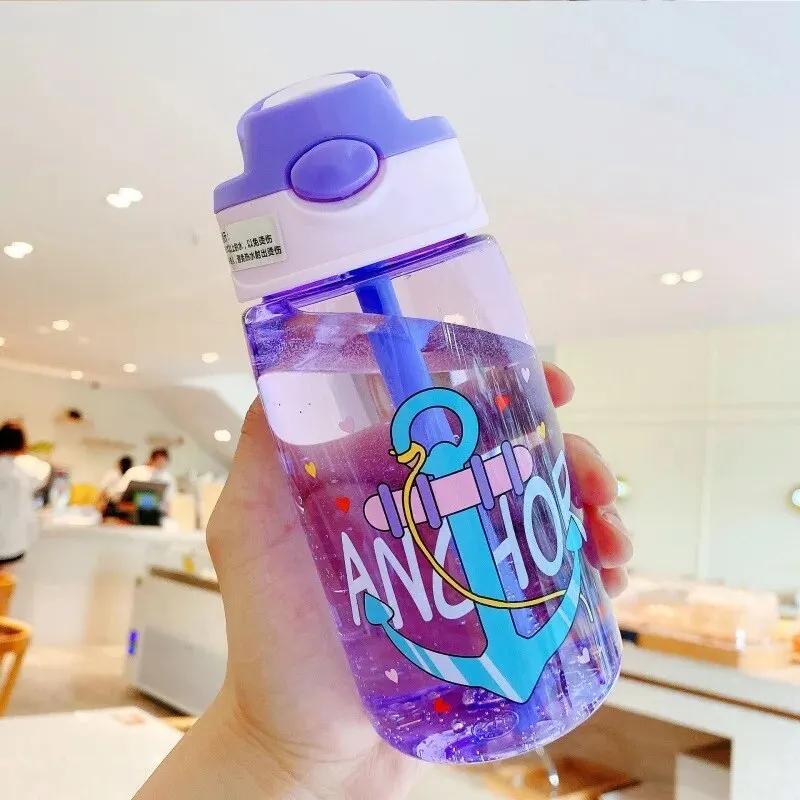 Tasse d'eau en plastique pour enfants, tasse de paille, bec de canard Portable créatif adulte mâle e