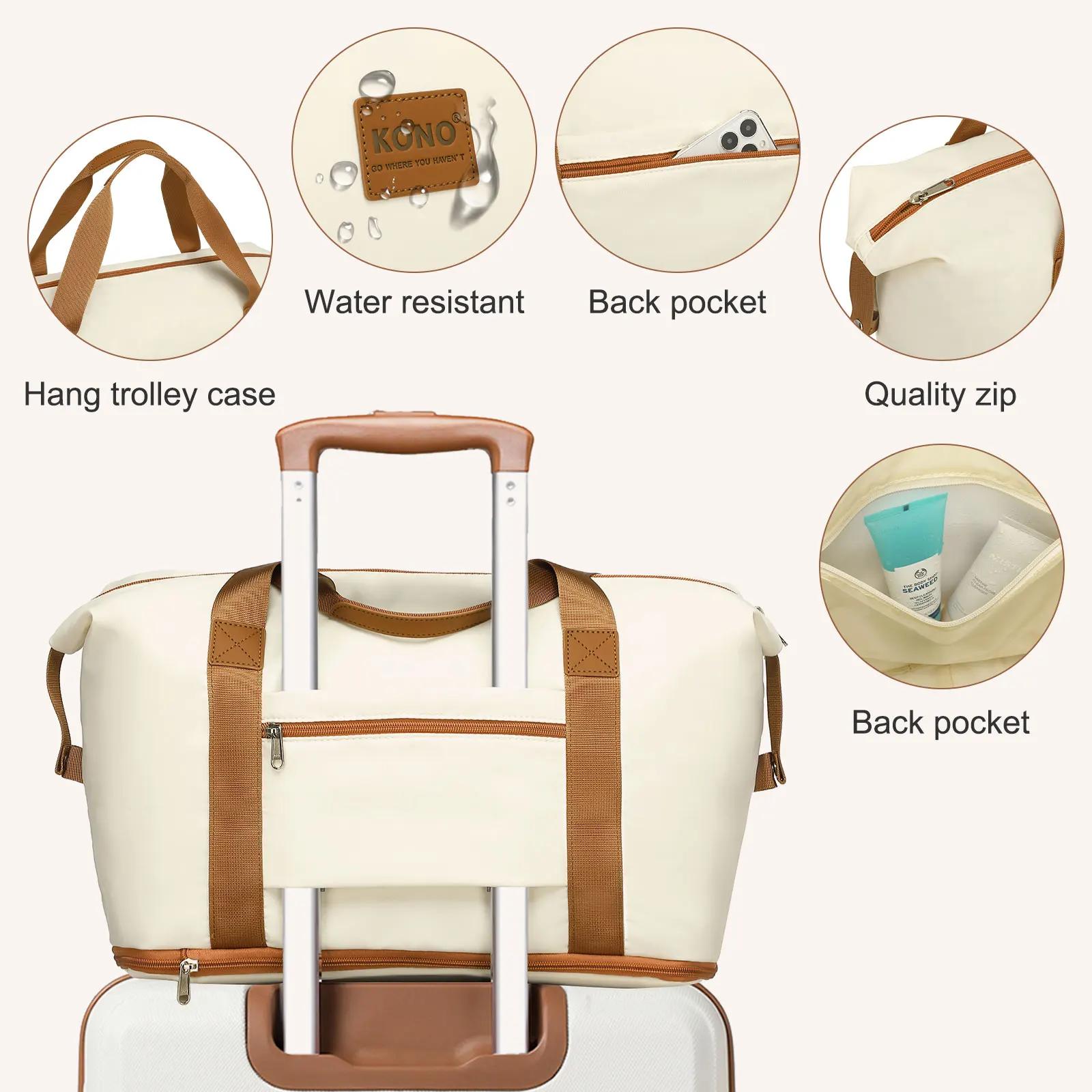 Valise trolley KONO ABS + PC 4 roues jumelles avec serrure TSA (2/4/6 pièces) – Coque rigide légère