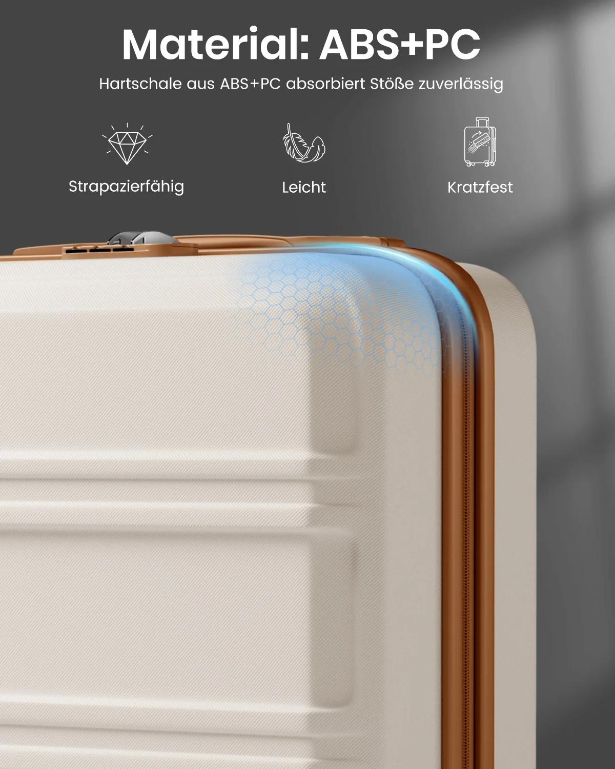 Valise trolley KONO ABS + PC 4 roues jumelles avec serrure TSA (2/4/6 pièces) – Coque rigide légère