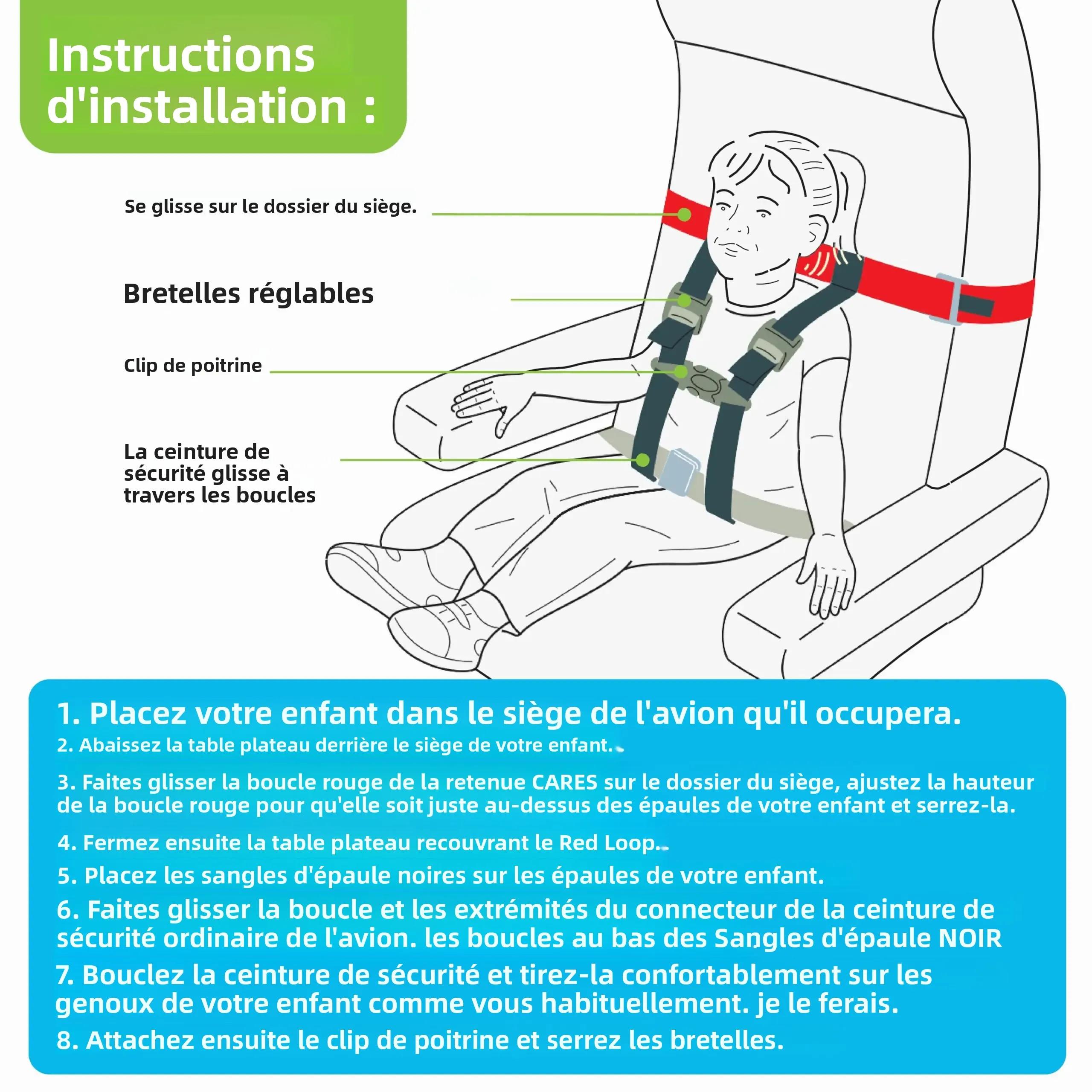 Soins un harnais de voyage de sécurité pour avion pour enfants - Restraint