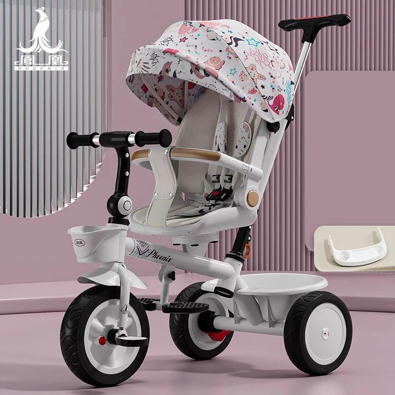 Poussette bébé Tricycle pour enfants peut s'allonger dans les deux directions grande poussette bébé poussoir bébé vélo pliable bébé vélo