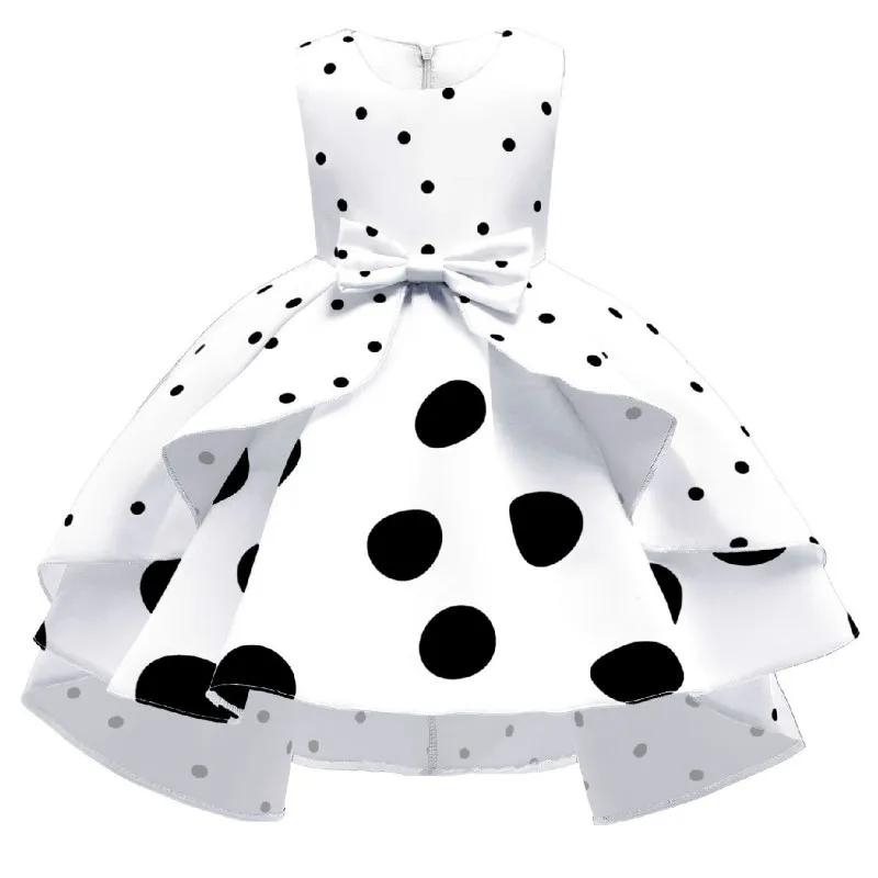 Robe fleurs rayures petite fille princesse Noël mariage - Tenue fête élégante enfants vêtements cérémonie